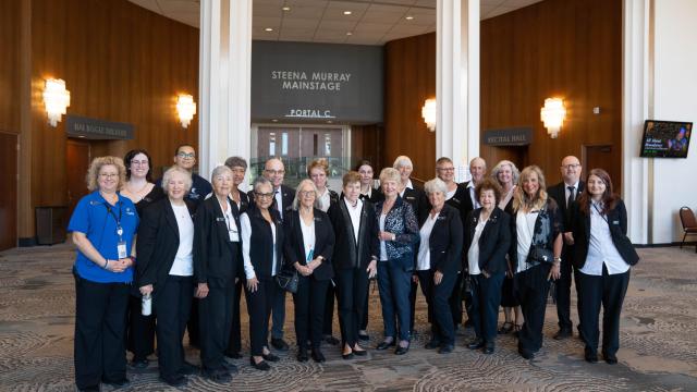 Group of volunteers in the foyer