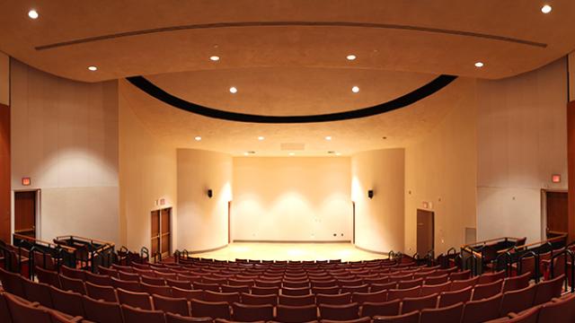 CCA's Recital Hall stage provides optimal listening and viewing for smaller recitals, lectures