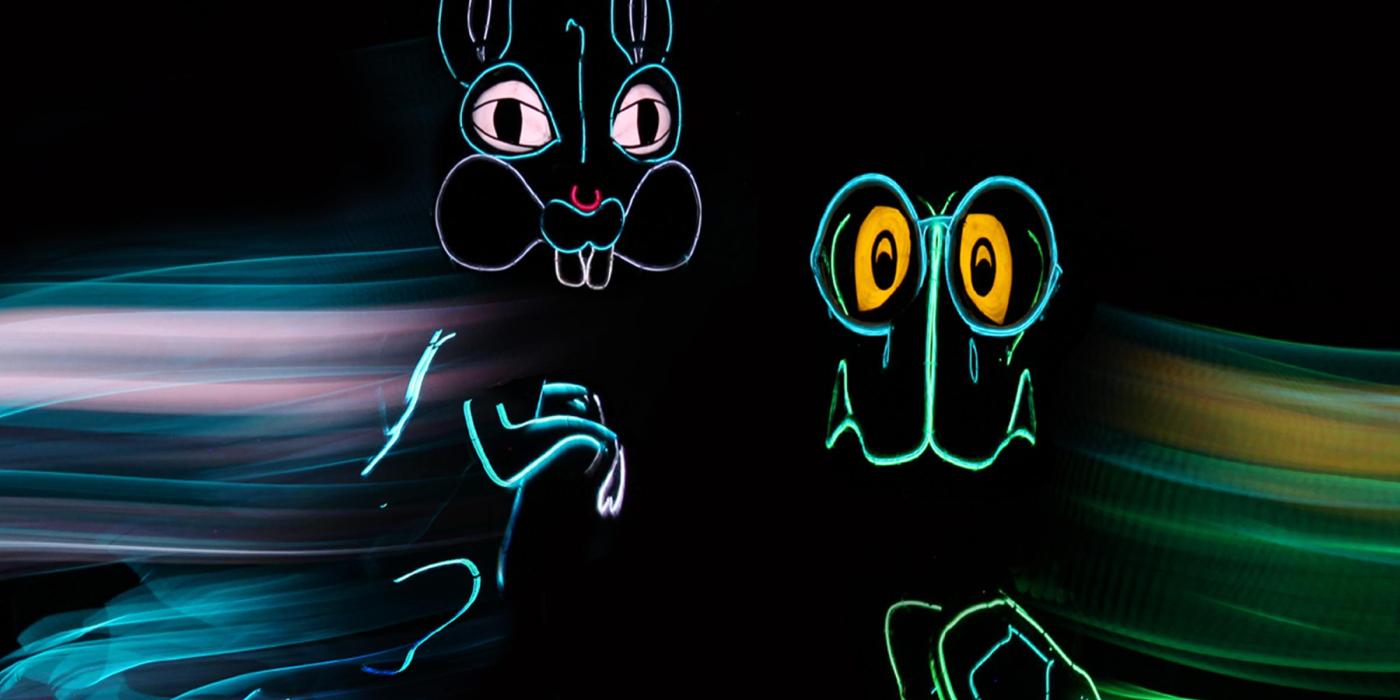 Illuminated Tortoise and Hare costumes