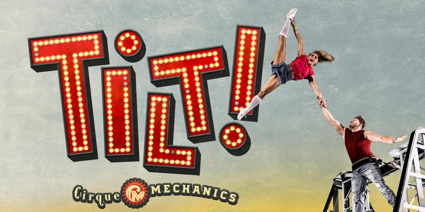 Caucasian male and woman acrobats. 