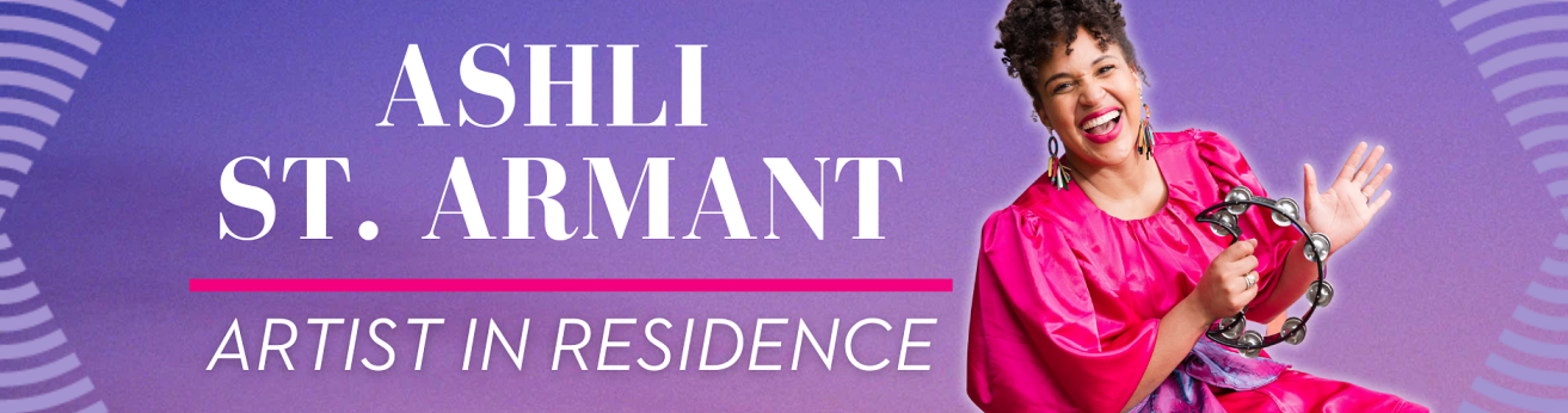 Ashli St. Armant against a purple backdrop