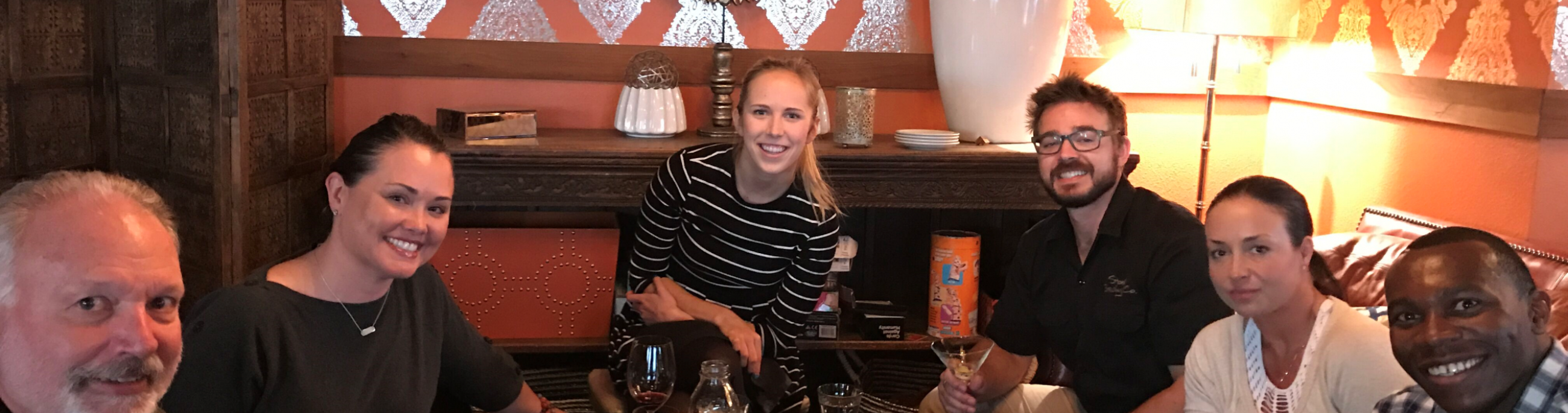 People eating out at a restaurant