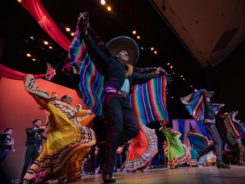 Mariachi dancers on stage