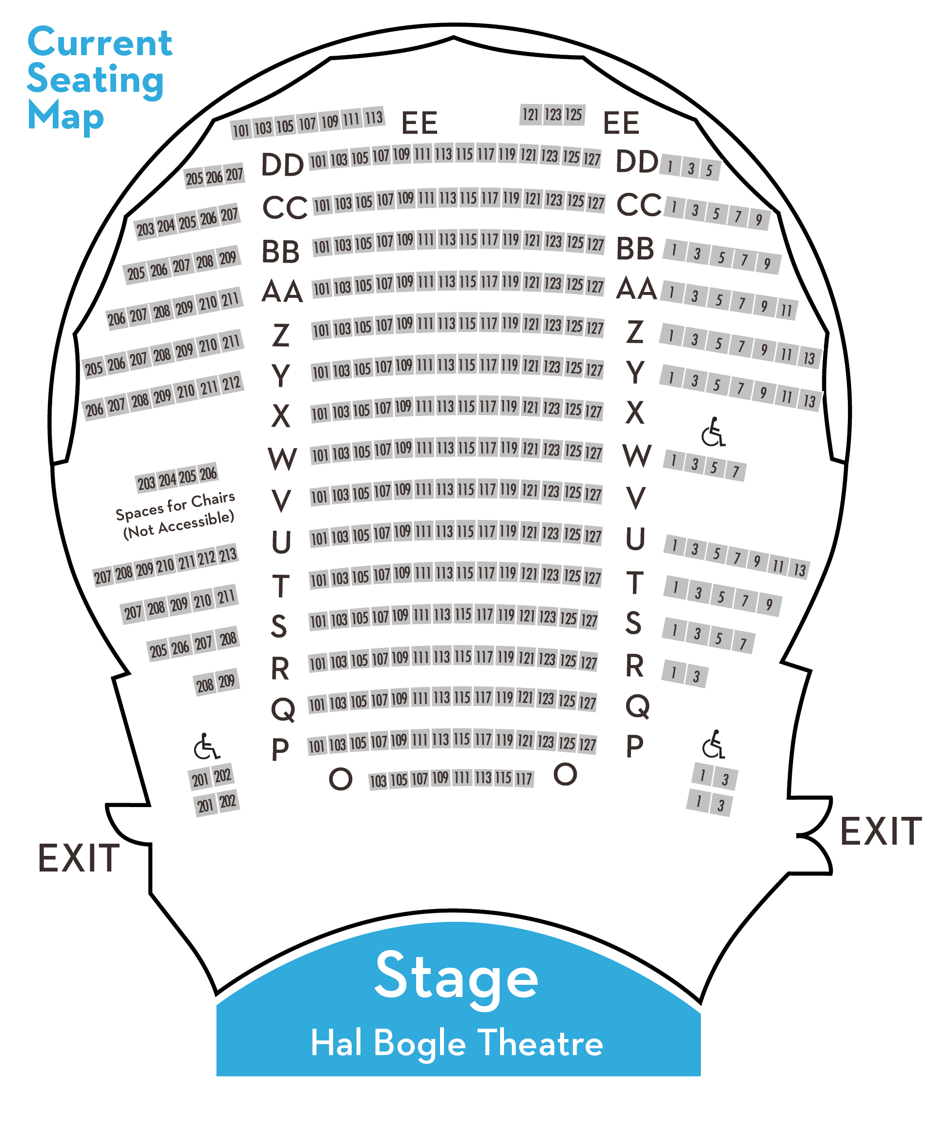 Current Hal Bogle Theater Seating Map 