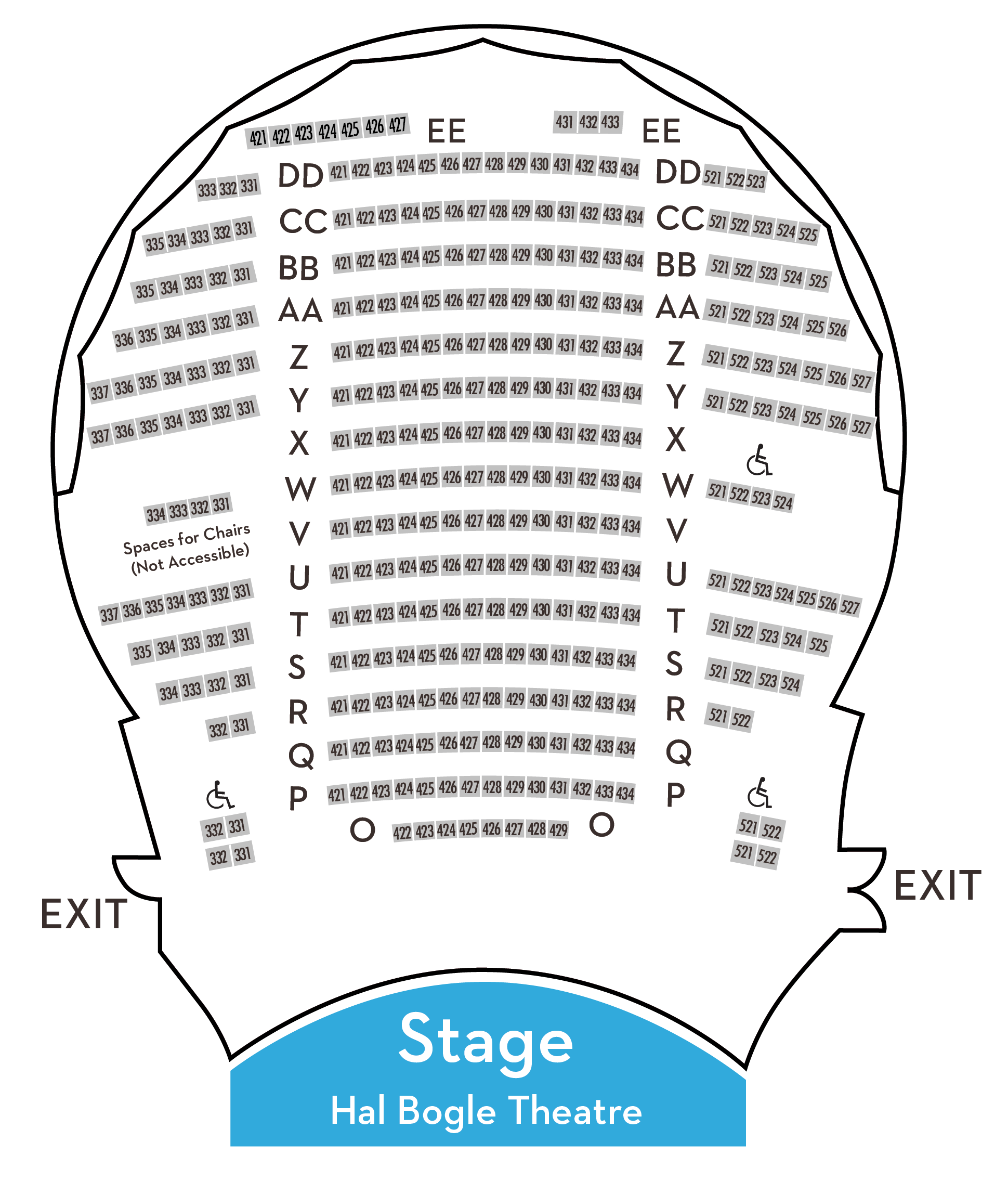 New Hal Bogle Theater Seating Map